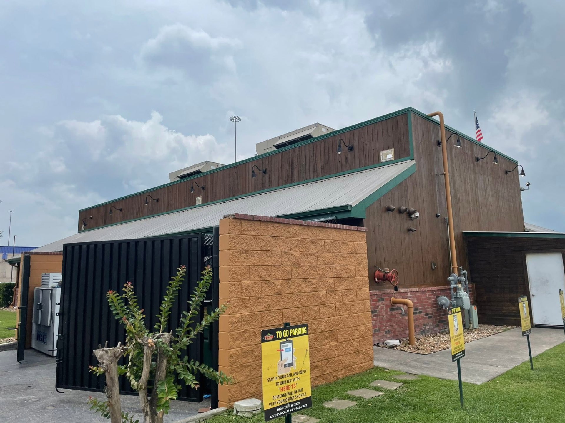 Full exterior view of a completed commercial restaurant roof